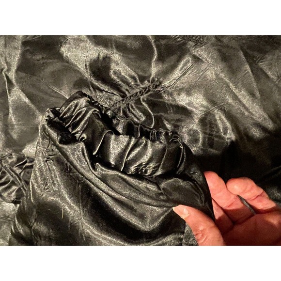 Vintage Gallery Black Long Down Filled‎ Puffer Coat Zip and Button Large - Picture 9 of 9